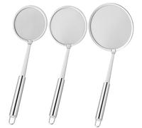 Lot de 3 passoires à mailles fines en acier inoxydable 4/5/6 avec long manche suspendu, passoire à graisse pour sauce, cuisson, graisse et écumage, cuillère écumoire