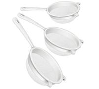 Lot de 3 passoires en plastique avec tamis en 4 tailles - Parfait pour le thé, le café, les fruits, le kéfir (3)