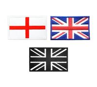 Lot de 3 patchs en tissu avec drapeau britannique, patchs décoratifs pour réparation de jeans
