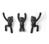 Umbra - Buddy Crochet mural, set de 3, noir