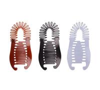 Lot de 3 peignes à cheveux colorés en plastique pour queue de cheval - Pinces à cheveux pour queue de cheval - Pinces à cheveux pour queue de cheval