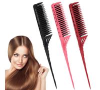 Lot de 3 peignes à cheveux, peigne à toupet, peigne à dos de coiffeur, peigne à cheveux antistatique, peigne à queue de rat pour femmes, peigne à dos volume