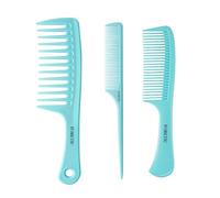 Lot de 3 peignes à cheveux pour femme, ensemble de peignes de coiffure (bleu)