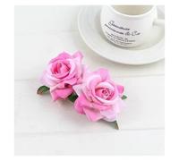 Lot de 3 peignes à cheveux romantiques fantaisie en soie artificielle avec fleur rose violette et rouge Pour Carnaval, Fête, Mariage(PK)