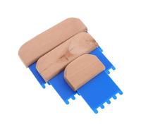 Lot de 3 peignes à peinture texturée en plastique et bois 2 4 5 pouces | Pour terre de diatomées et peinture, répartition uniforme, nettoyage rapide, facile à entretenir pour projets décoratifs