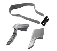 Lot de 3 peignes de barbier réglables en silicone - Pochoir courbé - Pour homme - Gris