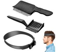 Lot de 3 peignes de coiffeur pour homme - Transition réglable - Pochoir courbé - Peigne de coiffeur avec élastique - Fourni pour salon de coiffure pour homme