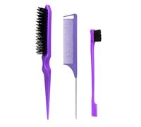 Lot de 3 peignes de coiffure, brosse à taquiner, triple queue, peignes, brosse de bord, outils de tresse, ensemble de coiffure pour enfants