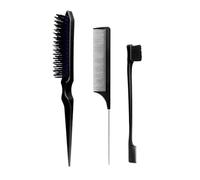 Lot de 3 peignes de coiffure, brosses, peigne de coiffage, séparation facile à utiliser, convient pour un usage professionnel ou professionnel