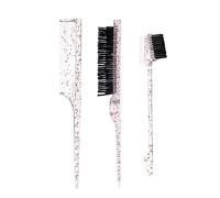 Lot de 3 peignes de coiffure pour cheveux - Peigne de teinture - Outil de salon - Sectionnement - Tissage - Peigne de coupe - Brosse à sourcils