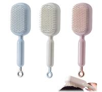 Lot de 3 peignes de massage rétractables, brosse à cheveux autonettoyante, peigne de massage démêlant à coussin d'air rétractable, brosse anti-statique pour tous les types de cheveux