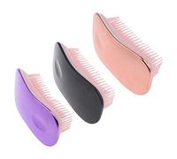 Lot de 3 peignes démêlants pour femme noir + or rose, brosse à cheveux statique de massage du cuir chevelu pour femme, peigne de coiffure de voyage, réduit les frisottis et les cheveux