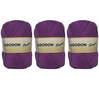 Lot de 3 pelotes de fil de coton premium 100% coton parfait pour le bricolage et le tricot à la main (couleur cardinal 100 g, env. 220 mètres)