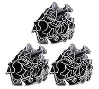 Lot de 3 pelotes de fil d'emballage pour décoration florale - 28 cm x 4 m - Emballage en maille ornée de perles - Facile à utiliser - Style élégant pour mariage et fête (noir)