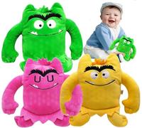 Lot de 3 peluches monstres colorées, monstres des sentiments, pour un monstre coloré et mignon