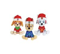 Lot de 3 peluches - Pat'Patrouille - Chase, Stella et Marcus - +/- 17 cm - Version Noël