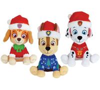 Lot de 3 peluches - Pat'Patrouille - Chase, Stella et Marcus - +/- 17 cm - Version Noël