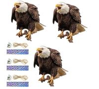 Lot de 3 pendentifs anti-oiseaux en forme de chouette - Épouvantail décoratif avec clochette - Épouvantail avec oiseau artificiel - Décoration de jardin étanche pour terrasse et balcon