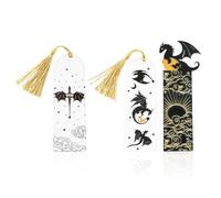 Lot De 3 Pendentifs Dragon, Marque-Pages Créatifs Cool, Papeterie Pour Étudiants, Décoration De Marque-Pages À Motif Double Face, Petits Cadeaux Pour Les Amateurs De Lecture