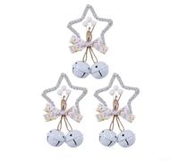 Lot de 3 pendentifs en forme d'étoile conçus pour la décoration du sapin de Noël avec boucles de suspension pour un placement pratique (blanc)