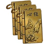 Lot de 3 Pendentifs Porte-clés en Cuivre Or Design Chinois Antique, Compact et Portable, pour Bureau ou Chambre