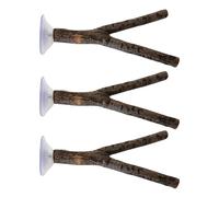 Lot de 3 perchoirs à ventouse pour perroquets de fenêtre pour perroquets de petite taille ou média
