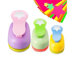 Lot de 3 perforatrices étoiles, Perforatrices étoiles 5/2,5/1,5 cm pour loisirs créatifs, Perforatrice étoile pour scrapbooking, albums, cartes, carnets et fournitures de bureau