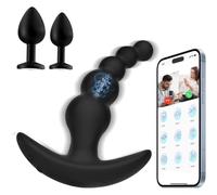 Lot De 3 Perles Anales Vibrantes, Plug Anal Rechargeable, Masseur De Prostate, Contrôle Par Application, 10 Vitesses De Vibration, Jouet Anal, Jouets Sexuels Anaux Pour Hommes, Femmes Et Couples