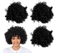 Lot de 3 perruques afro noires - Accessoire de déguisement - Grandes cheveux bouclés style disco années 70 pour homme et femme - Parfait pour les événements déguisés