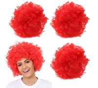 Lot de 3 perruques afro orange - Accessoire de déguisement - Grandes cheveux bouclés style disco années 70 pour homme et femme - Parfait pour les événements déguisés