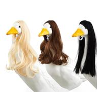 Lot de 3 perruques d'animaux, perruques bouclées pour l'extérieur, grandes boucles, imperméables, accessoires de tête, drôles pour le jardin