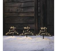 Lot de 3 Petites Balises Lumineuses Rennes de Noël