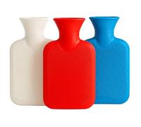Lot de 3 petites bouillottes 500 ml - Design en caoutchouc nervuré - Anti-fuite - Réutilisable - Thérapie par la chaleur pour soulager la douleur et la chaleur - Durable - Petite taille 0,5 l