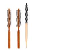 Lot de 3 petites brosses rondes pour cheveux courts - 2 brosses rondes ventilées pour brushing volume sur cheveux courts et franges, 1 mini brosse à cheveux bouclés pour façonner franges, quiff et