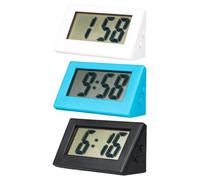 Lot de 3 Petites horloges de Voyage numériques LED à Piles, Alarme électrique sans tic-tac, écran LCD, Bouton à Piles, pour Chambre à Coucher, Maison