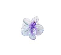 Lot de 3 petites pinces à cheveux en forme de fleur de 4 cm, couleur bonbon, dégradé de couleur, acrylique, pince à cheveux antidérapante pour queue de cheval pour filles (violet pailleté)