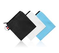Lot de 3 petites pochettes en toile à fermeture éclair avec anneau de suspension, étui de rangement carré de voyage pour maquillage, rouge à lèvres, cosmétiques, pièces de monnaie, écouteurs et câbles