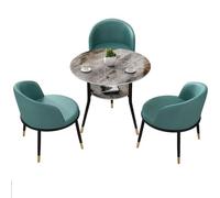Lot de 3 petites tables et chaises rondes modernes de 80 cm pour cuisine, café, petit déjeuner, conférence, bureau, réception, maison, petits espaces