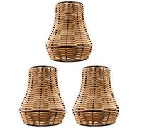 Lot de 3 petits abat-jours en rotin - Style rétro - Style rustique - Pour salon, cuisine, plafond et chambre à coucher