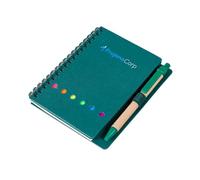 Lot de 3 petits blocs-notes de poche à spirale avec notes adhésives, onglets colorés et stylo dans un support