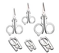 Lot de 3 petits ciseaux pliants en acier inoxydable, mini ciseaux de voyage, ciseaux de poche, parfaits pour la famille, les voyages, les loisirs créatifs, le camping, les activités extérieures