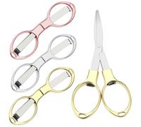 Lot de 3 petits ciseaux pliants - Portables - Mini ciseaux de voyage - Petits ciseaux de cuisine - Pour couture, broderie, découpage, artisanat (3 couleurs)