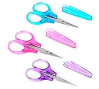 Lot de 3 petits ciseaux tout usage en acier inoxydable avec housse de protection, mini détails, pointes fines droites de précision pour la découpe de papier, le scrapbooking