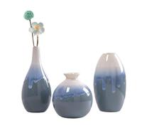 Lot de 3 petits vases en céramique pour la décoration de la maison, élégants, simples, beaux arrangements floraux, salon, chambre, couloir, bureau, mariage, tulipe, narcisse, céramique importée de