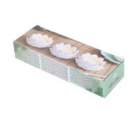 Lot de 3 photophores en forme de fleur de lotus Blanc