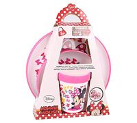 Lot DE 3 PIÈCES ANTIDÉRAPANTES Bicolores Premium (Assiette, Bol ET Tasse 260 ML) Minnie So Edgy ARCHETS
