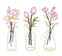 Lot de 3 pièces d'art mural bohème en métal avec un savoir-faire en métal robuste pour améliorer l'intérieur de la maison ou du bureau avec un design minimaliste élégant ((Rose))