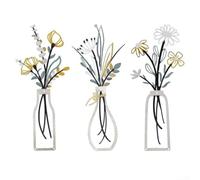 Lot de 3 pièces d'art mural bohème en métal avec un savoir-faire en métal robuste pour embellir l'intérieur de la maison ou du bureau avec un design minimaliste élégant ((Bleu))