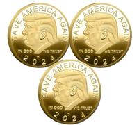 Lot de 3 pièces de monnaie du président Donald Trump, pièce Trump 2024 Save America Again Challenge