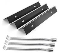 Lot de 3 pièces de rechange pour gril Napoleon Freestyle 365, Legend 365 et Rogue 365, plaques de séar en acier émaillé et brûleurs de barbecue en acier inoxydable SS 304, lot de 3 pièces de barbecue